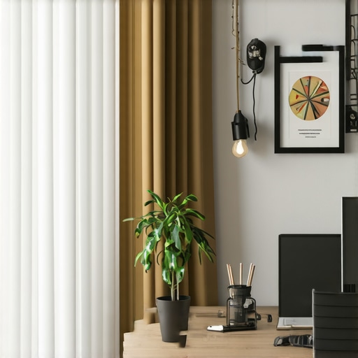 A stylish, ergonomic home office with plants, artwork, and smart devices