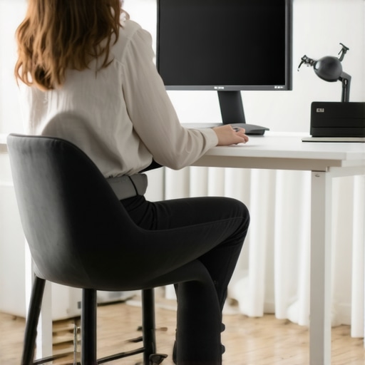 Individual customizing ergonomic home office with adjustable furniture