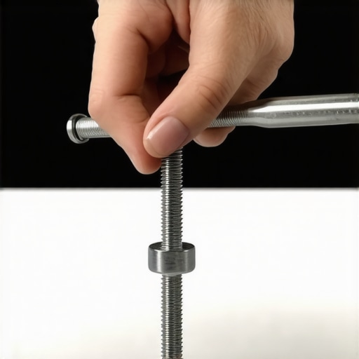 Person tightening a desk bolt with a torque wrench in a home office setting